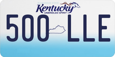 KY license plate 500LLE