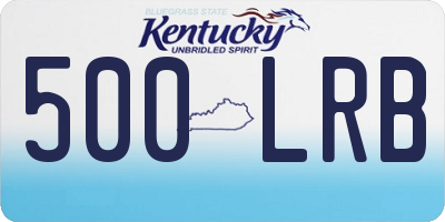 KY license plate 500LRB