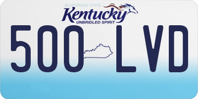 KY license plate 500LVD