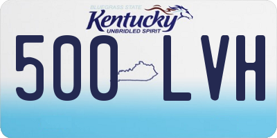 KY license plate 500LVH