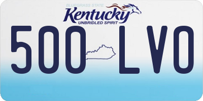 KY license plate 500LVO