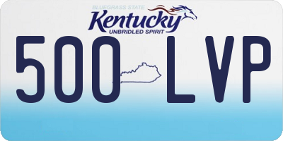KY license plate 500LVP