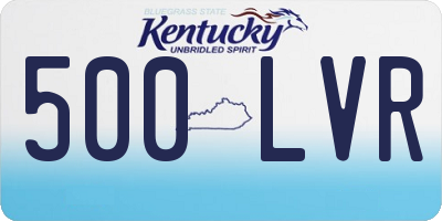 KY license plate 500LVR