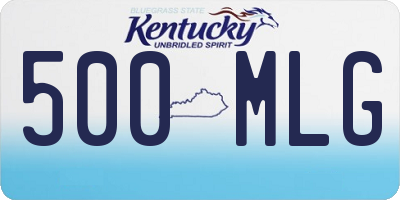 KY license plate 500MLG