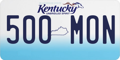 KY license plate 500MON