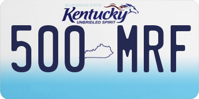 KY license plate 500MRF