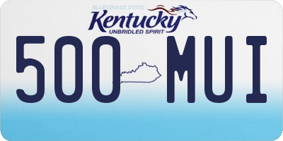 KY license plate 500MUI