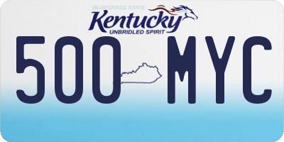 KY license plate 500MYC