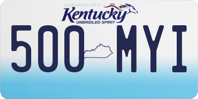 KY license plate 500MYI