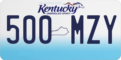 KY license plate 500MZY