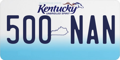 KY license plate 500NAN