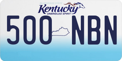 KY license plate 500NBN