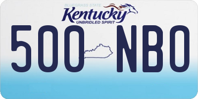 KY license plate 500NBO