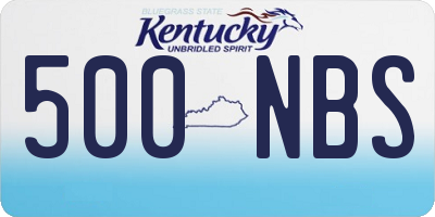 KY license plate 500NBS