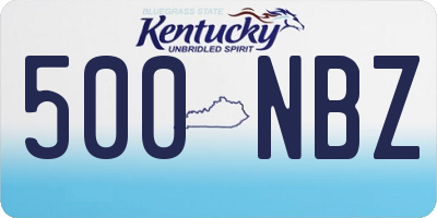 KY license plate 500NBZ