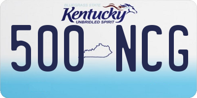 KY license plate 500NCG