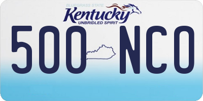 KY license plate 500NCO