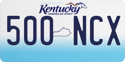 KY license plate 500NCX