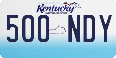 KY license plate 500NDY