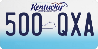 KY license plate 500QXA