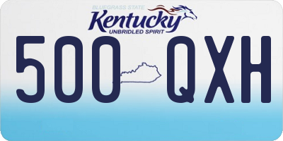 KY license plate 500QXH