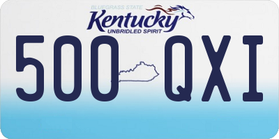KY license plate 500QXI