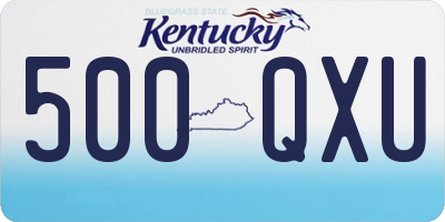 KY license plate 500QXU