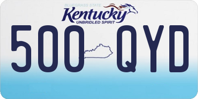 KY license plate 500QYD