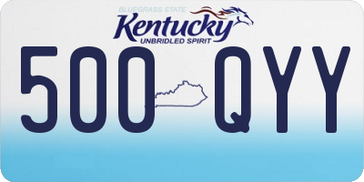 KY license plate 500QYY