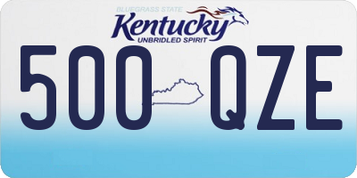 KY license plate 500QZE