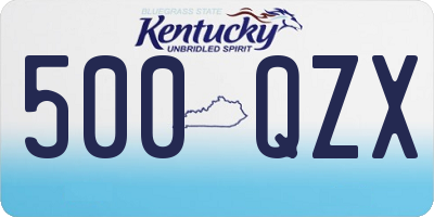 KY license plate 500QZX