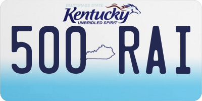 KY license plate 500RAI