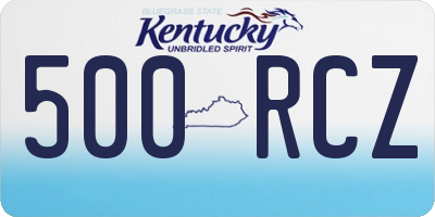 KY license plate 500RCZ