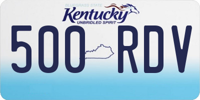 KY license plate 500RDV