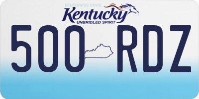 KY license plate 500RDZ
