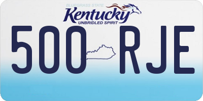 KY license plate 500RJE