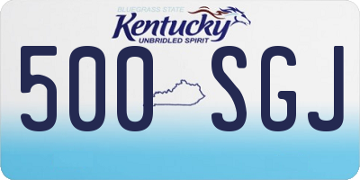 KY license plate 500SGJ