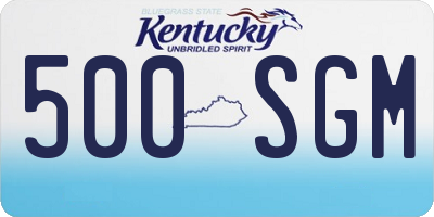 KY license plate 500SGM
