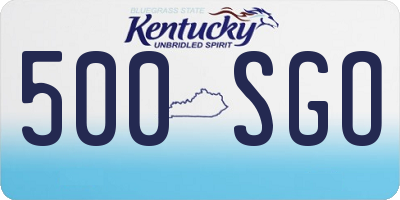 KY license plate 500SGO