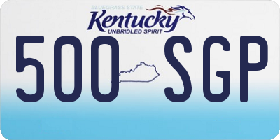 KY license plate 500SGP