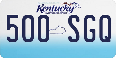 KY license plate 500SGQ