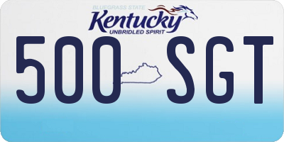 KY license plate 500SGT