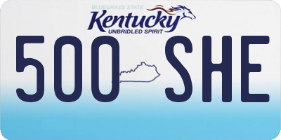 KY license plate 500SHE