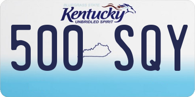 KY license plate 500SQY