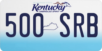 KY license plate 500SRB