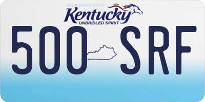 KY license plate 500SRF