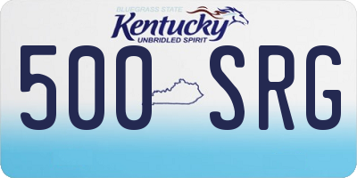 KY license plate 500SRG