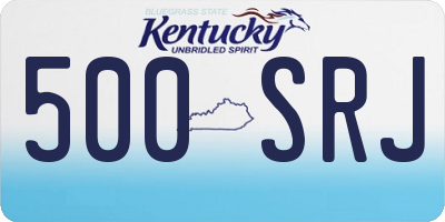 KY license plate 500SRJ