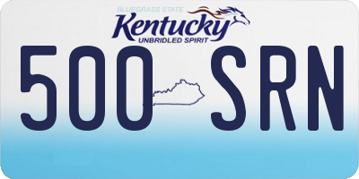 KY license plate 500SRN