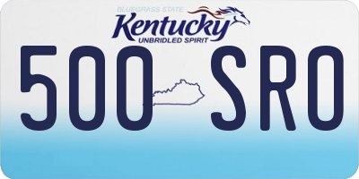 KY license plate 500SRO